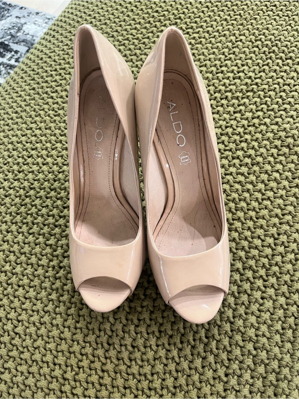 Aldo Blush Patent Peep-Toe Pumps